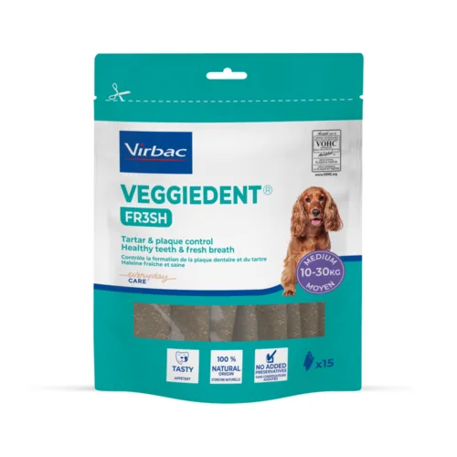 VIRBAC Veggiedent Fresh M dla psów o wadze 10-30kg x 15 sztuk