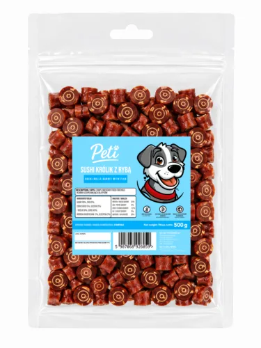 Petifood Sushi królik z rybą 500g przysmak dla psa