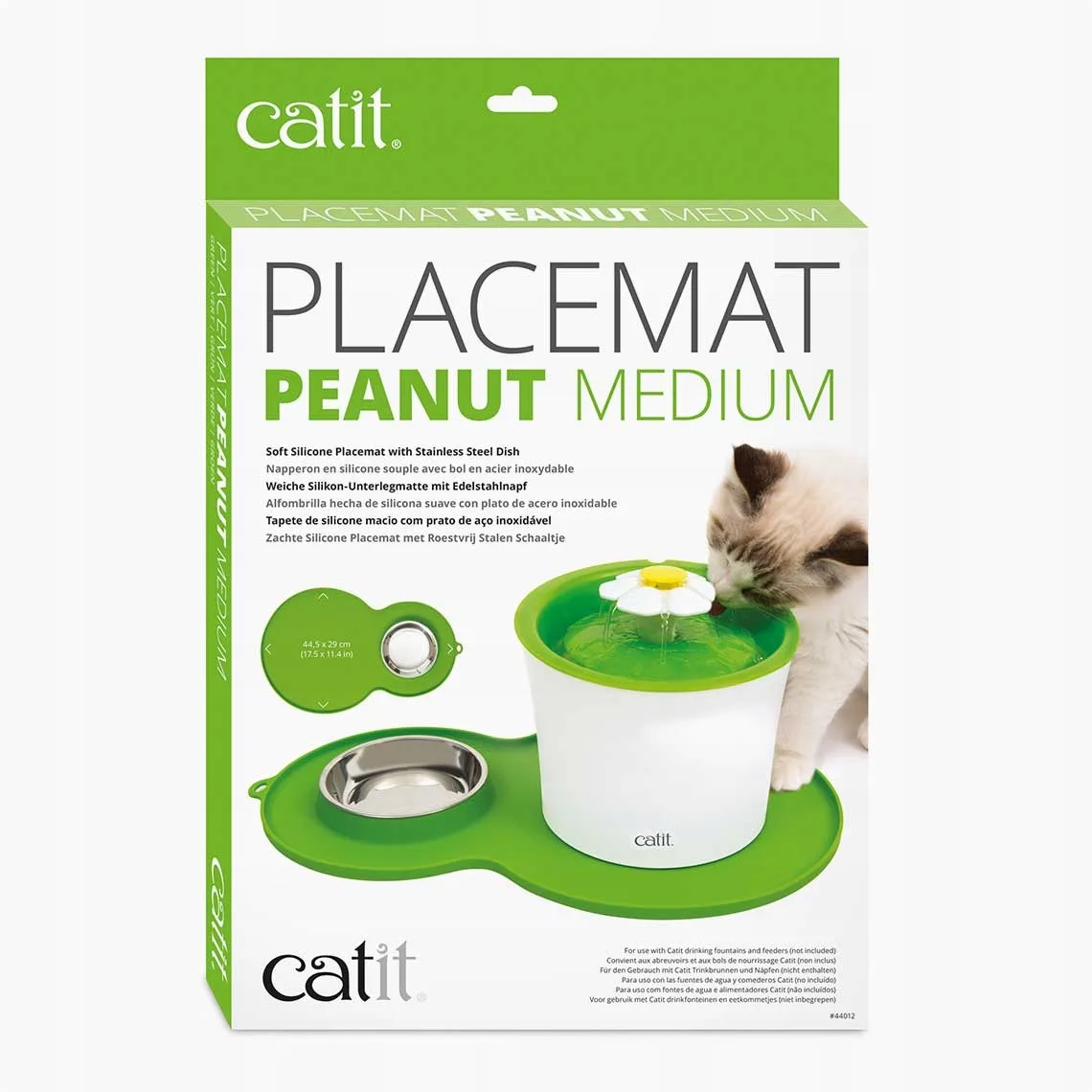 CATIT - Podkładka silikonowa z miską, zielona 46x2