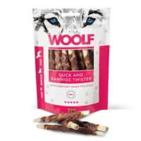 WOOLF Duck And Rawhide Twister 100g przysmak dla psa