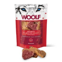 WOOLF Psa Serca Kaczka Kurczak Ryż 100g przysmak dla psa