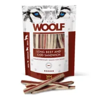 WOOLF Beef And Cod Sandwich Long 100g przysmak dla psa