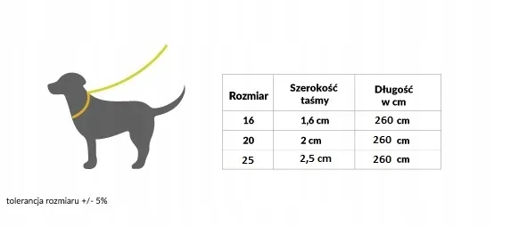 CHABA - Smycz reg.NATURE XL 2,6mx2,5cm - multikolo